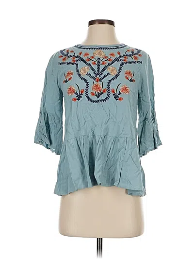 Pre-owned Thml 3/4 Sleeve Blouse In Blue