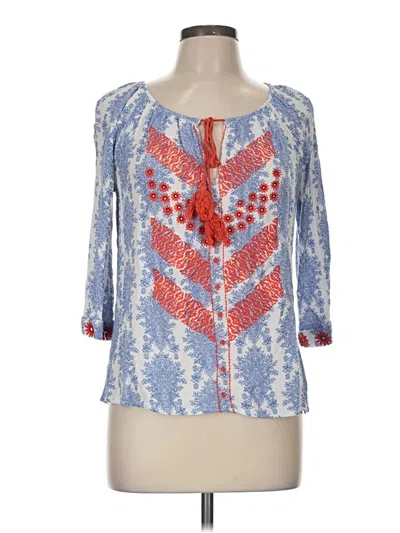 Pre-owned Thml 3/4 Sleeve Blouse In Blue