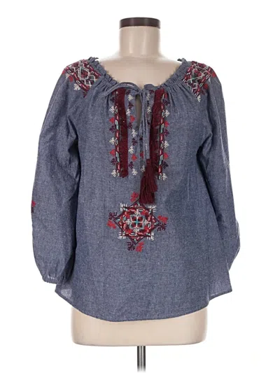Pre-owned Thml 3/4 Sleeve Blouse In Blue