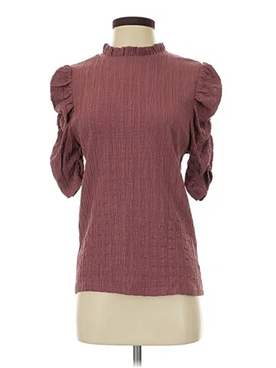 Pre-owned Thml 3/4 Sleeve Blouse In Burgundy