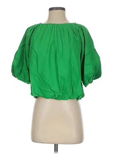 Pre-owned Thml 3/4 Sleeve Blouse In Green