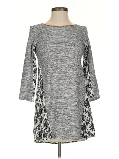 Pre-owned Thml 3/4 Sleeve Top Gray Boatneck Tops