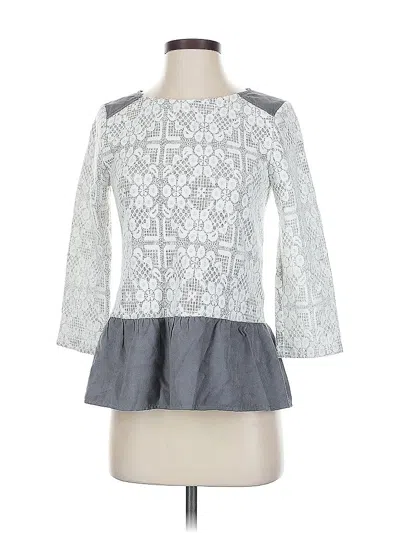 Pre-owned Thml 3/4 Sleeve Top Gray Square Neckline Tops