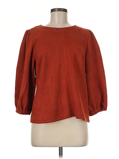 Pre-owned Thml 3/4 Sleeve Top Red Boatneck Tops