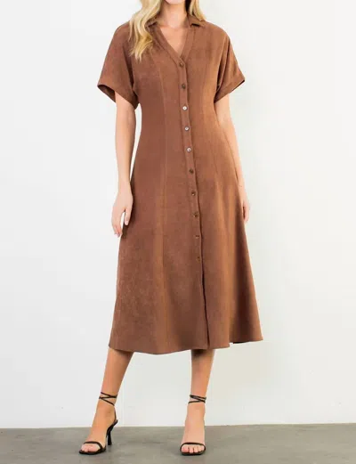 Thml A-line Midi Dress In Brown