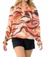 Thml Abstract Print Long Sleeve Blouse In Multicolor In Multi