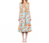Thml Abstract Print Maxi Dress In Multi In Blue