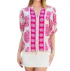 Thml Abstract Short Sleeve Blouse In Pink In Pink