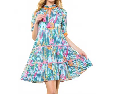 Thml Alyssa Tiered Dress In Blue In Multi