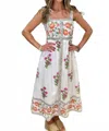Thml Annie Strap Floral Midi Dress In Multi In White