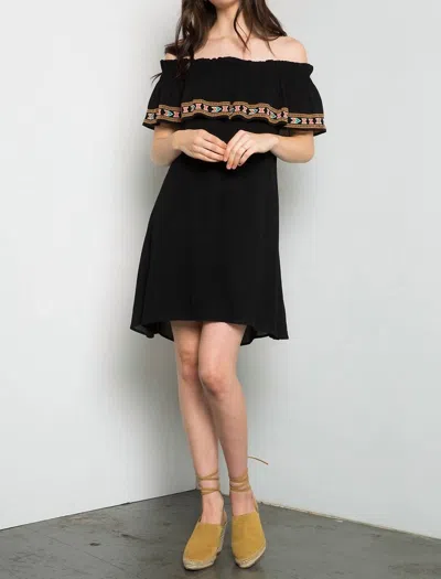 Thml Antigua Off The Shoulder Dress In Black