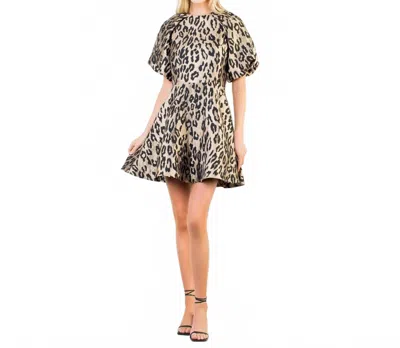 Thml Backstage Bow Mini Dress In Taupe In Brown