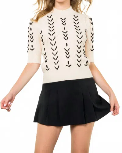 Thml Big Stitch Sweater In Cream In Black