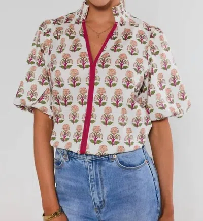 Thml Bloomfield Floral Top In White In Multi