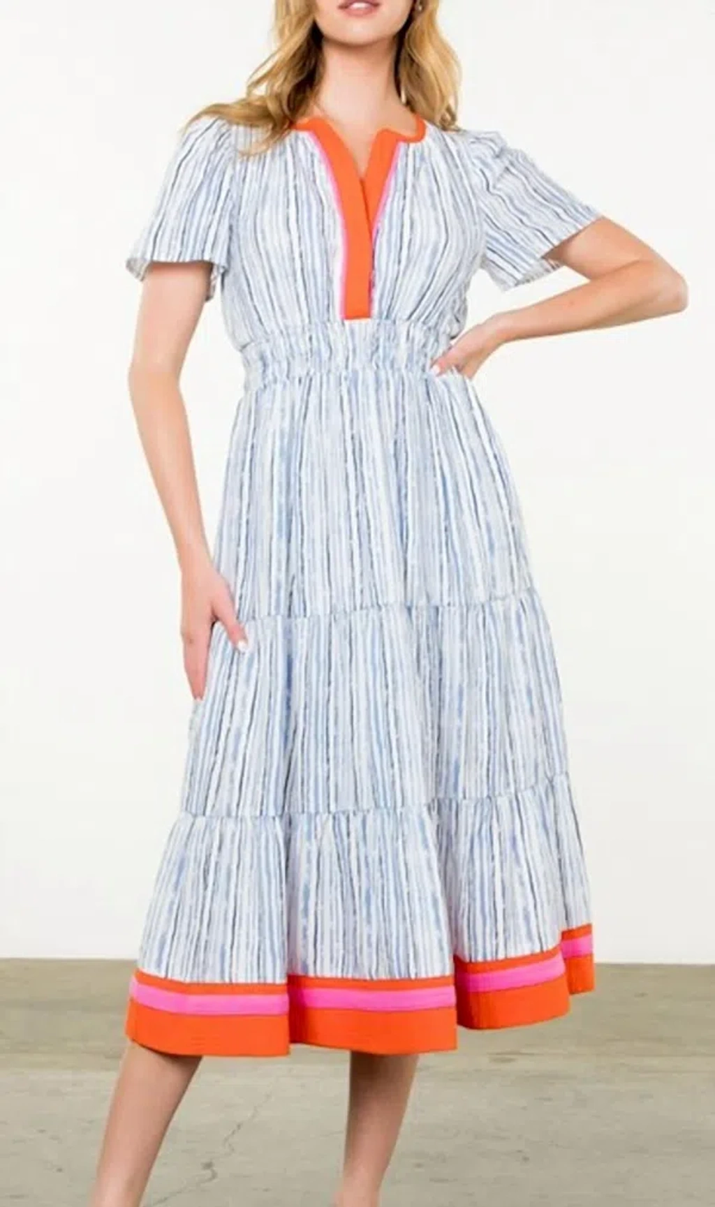 chinese dress ladies THML Stripe Button Down Maxi dress – Icon on Taylor main image 0