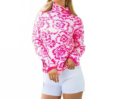 Thml Blythe Floral Drop-shoulder Sweater In Cream With Pink Floral In Multi