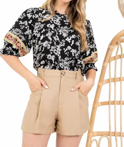 Thml Boho Beautiful Embroidered Top In Black