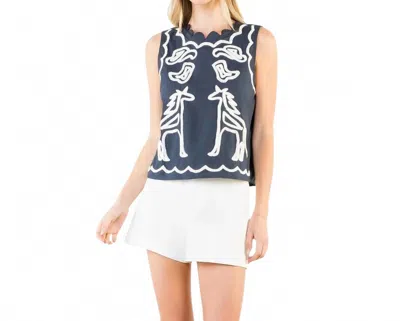 Thml Bonnie Sleeveless Top In Navy In Blue