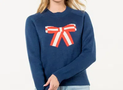 Thml Bow Crewneck Sweater In Navy In Blue