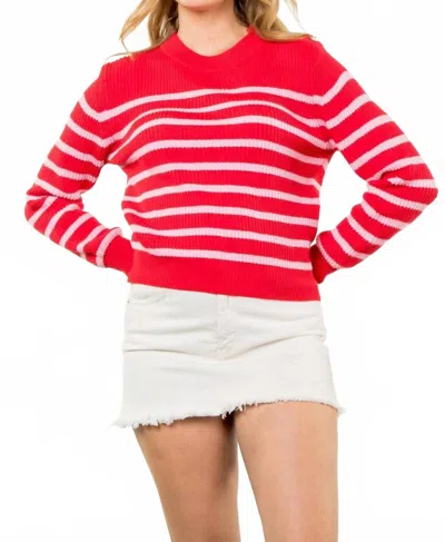 Thml Breton Sweater In Red In Multi