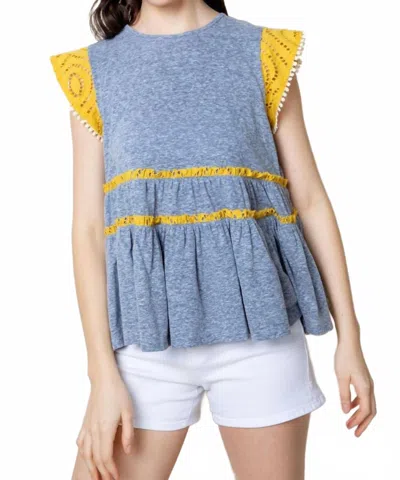 Thml Brown Eyed Knit Top In Blue