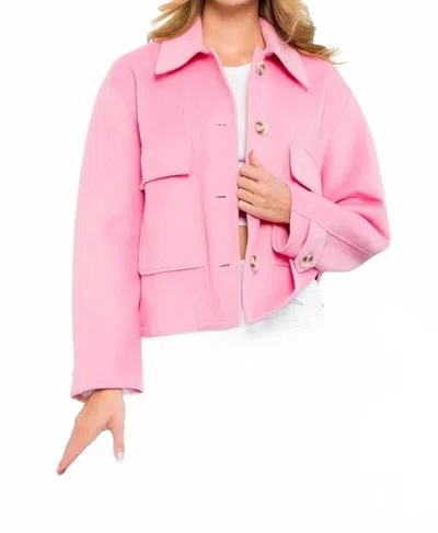 Thml Brushed Knit Jacket In Pink
