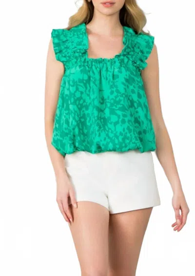 Thml Bubble Hem Top In Green