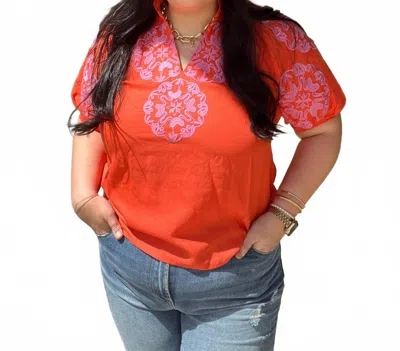 Thml California Dreaming Blouse In Orange In Red