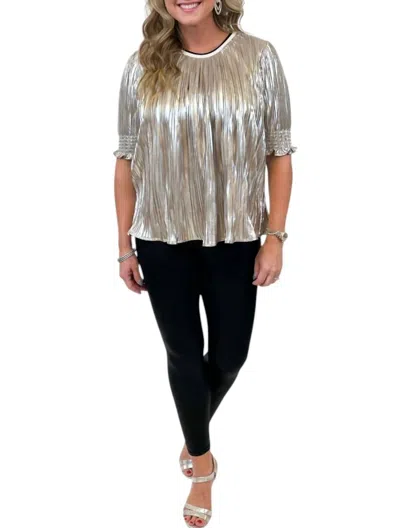 Thml Camille Shimmer Top In Silver