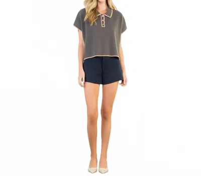Thml Cap Sleeve Collared Sweater In Grey In Gray