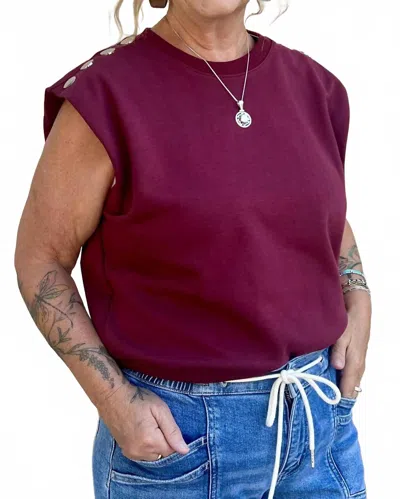 Thml Celeste Sleeveless Top In Burgundy In Pink