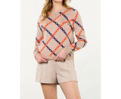 Thml Chain Print Sweater In Beige