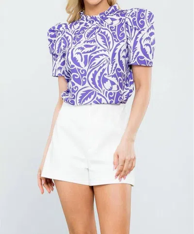 Thml Chandler Poplin Print Top In Purple