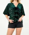 Thml Chandler Sequin Top In Green In Green