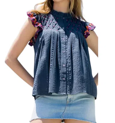 Thml Change A Bit Top In Navy In Blue