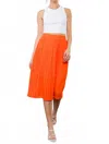 Thml Cheerful Pleats Skirt In Orange In Multi