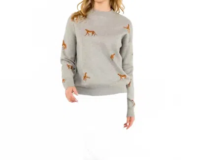 Thml Cheetah Long Sleeve Sweater In Gray