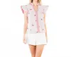 Thml Cherry Print Top In Pink In Pink