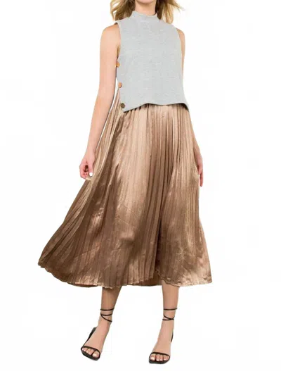 Thml Chic Pleat Frock Midi Dress In Gray