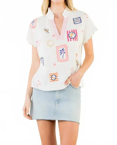 Thml Coastal Stitch Top In White