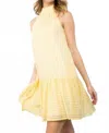 Thml Colette Drop Waist Dress In Yellow & White In Gold