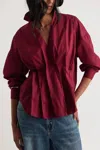 Thml Collared V-neck Top In Red