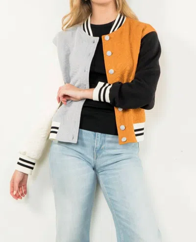 Thml Colorblock Button Up Jacket In Multi