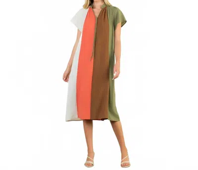 Thml Colorblock Midi Dress In Multi