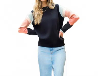 Thml Colorblocked Sleeve Sweater In Black