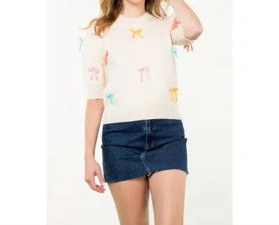 Thml Colorful Bow Knit Top In White
