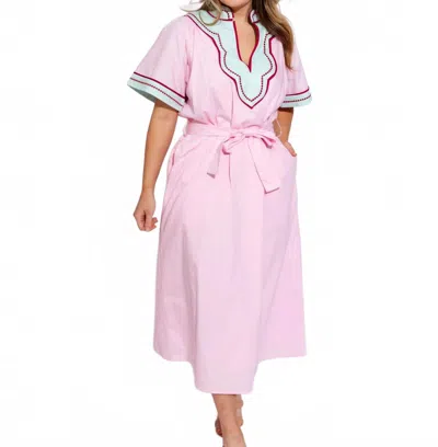 Thml Contrast Midi Dress In Chic Pink