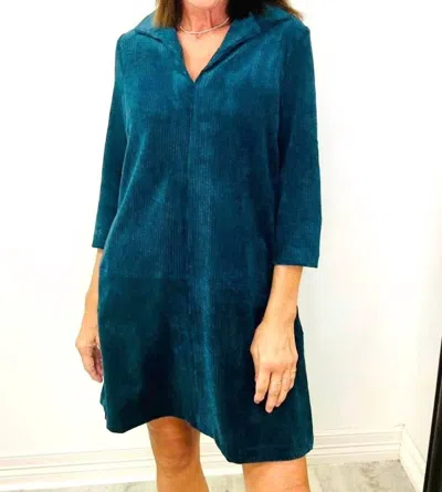 Thml Corduroy Dress In Teal In Blue