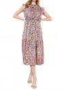 Thml Cottage Dress In Navy Multi In Purple