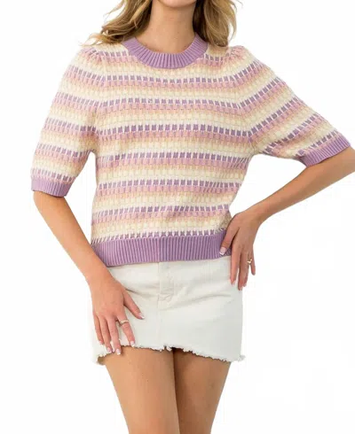 Thml Crewneck Elbow-length Sleeves Sweater In Lavender In Multi